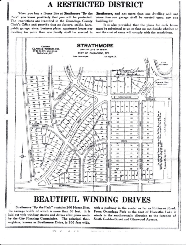 MerrySyracuse Strathmore by the Park Brochure from 1919 and Modern