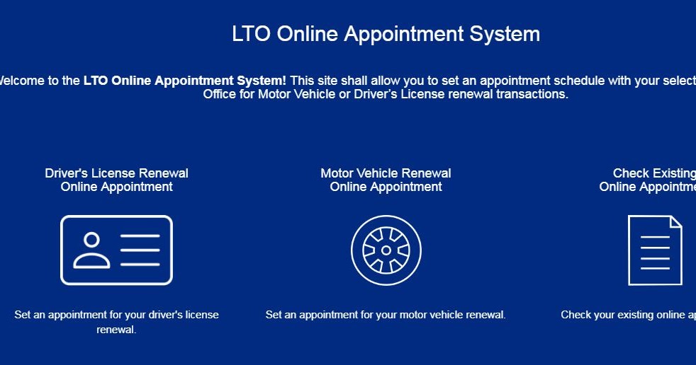 LTO Online Renewals of Driver’s License and Vehicle Registration