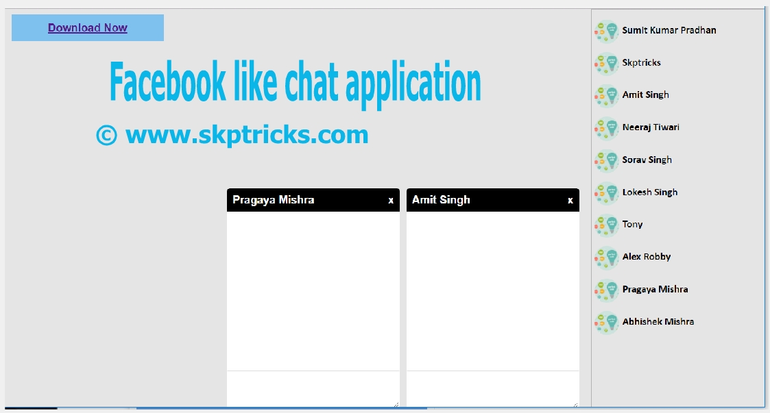facebook style chat application with jquery and css skptricks