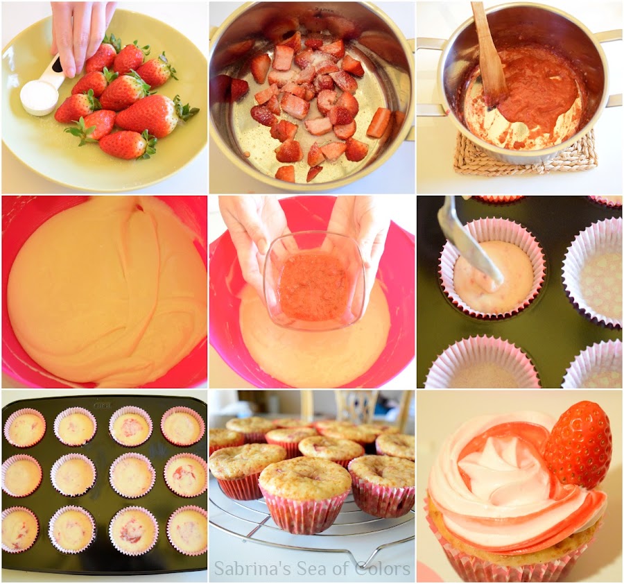 Cómo hacer cupcakes de fresas con crema