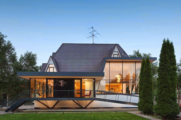 Desain Rumah Modern Dengan Lantai Atas Melengkung Desain Rumah Modern Dengan Lantai Atas Melengkung