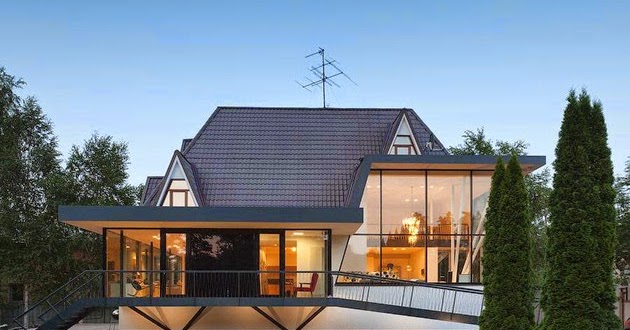 Desain Rumah Modern Dengan Lantai Atas Melengkung ...