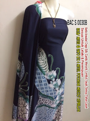 BAC S 0030B:  BATIK ANNABEL CREPE SILK,  CANTIK, MENARIK, LEMBUT, SEJUK, SELESA, TAHAN LASAK