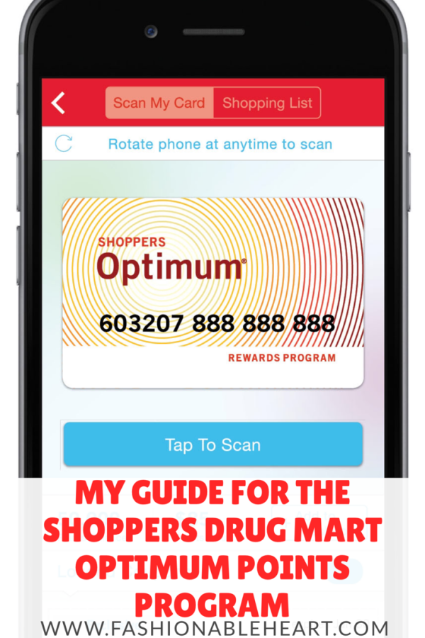 Fashionable Heart My Guide for the Shoppers Drug Mart Optimum Points