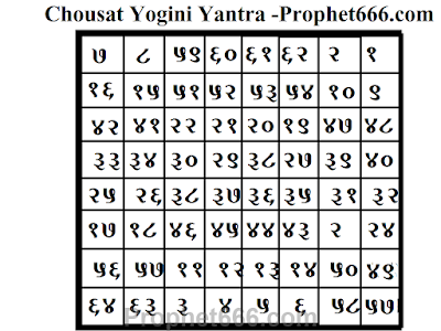 Powerful Chousat Yogini Yantra of the mystical 64 Yogini in Indian Tantra