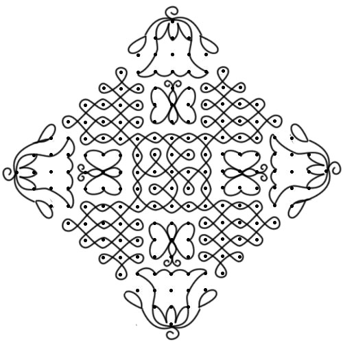 MUNGITA MUGGULU DOTS MUGGULU FLOWERS AND BUTTERFLIES KOLAM