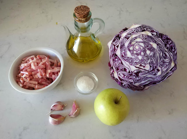 Ingredientes Lombarda con manzana y bacon