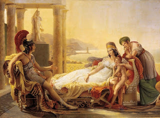 La reina Dido, conversando amigablemente con Eneas La reina Dido, conversando amigablemente con Eneas