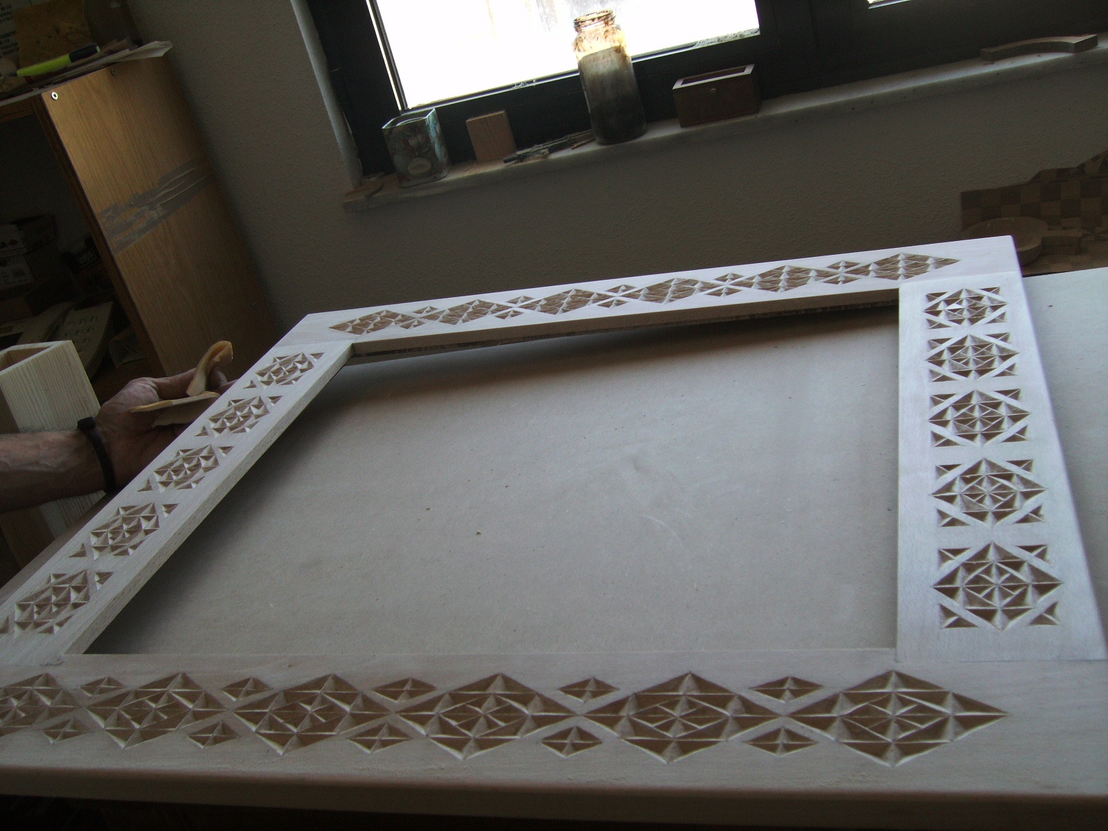 Espejo grande madera tallada