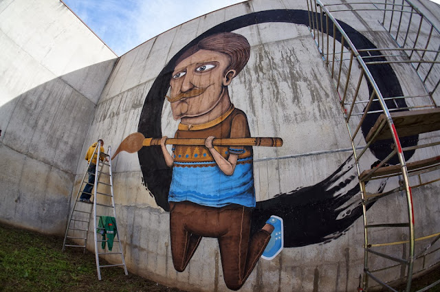 Street Art By Italian Urban Artist SeaCreative Inside an Ex-Prison in Tirano, Italy. 2