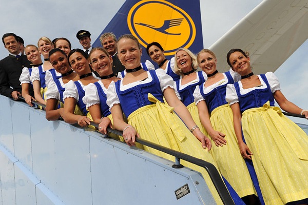 Lufthansa flight attendants costume in Oktoberfest ~ World 