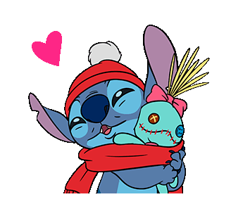 LINE Official Stickers - Stitch & Scrump: Winter Example with GIF Animation