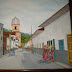Antigua calle Catolica de Ituango : Hoy calle Peatonal ( Pintura de Juan Montoya )