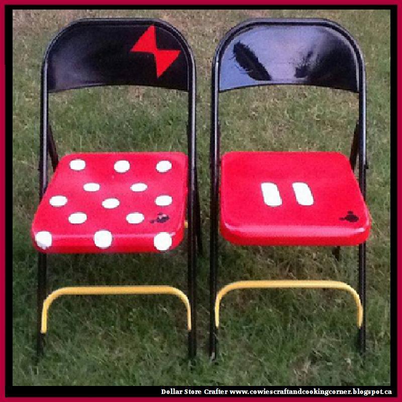 Dollar Store Crafter Turn Rusty Old Folding Chairs Into Mickey And