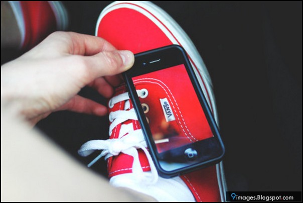 Cellphone, red, shoes