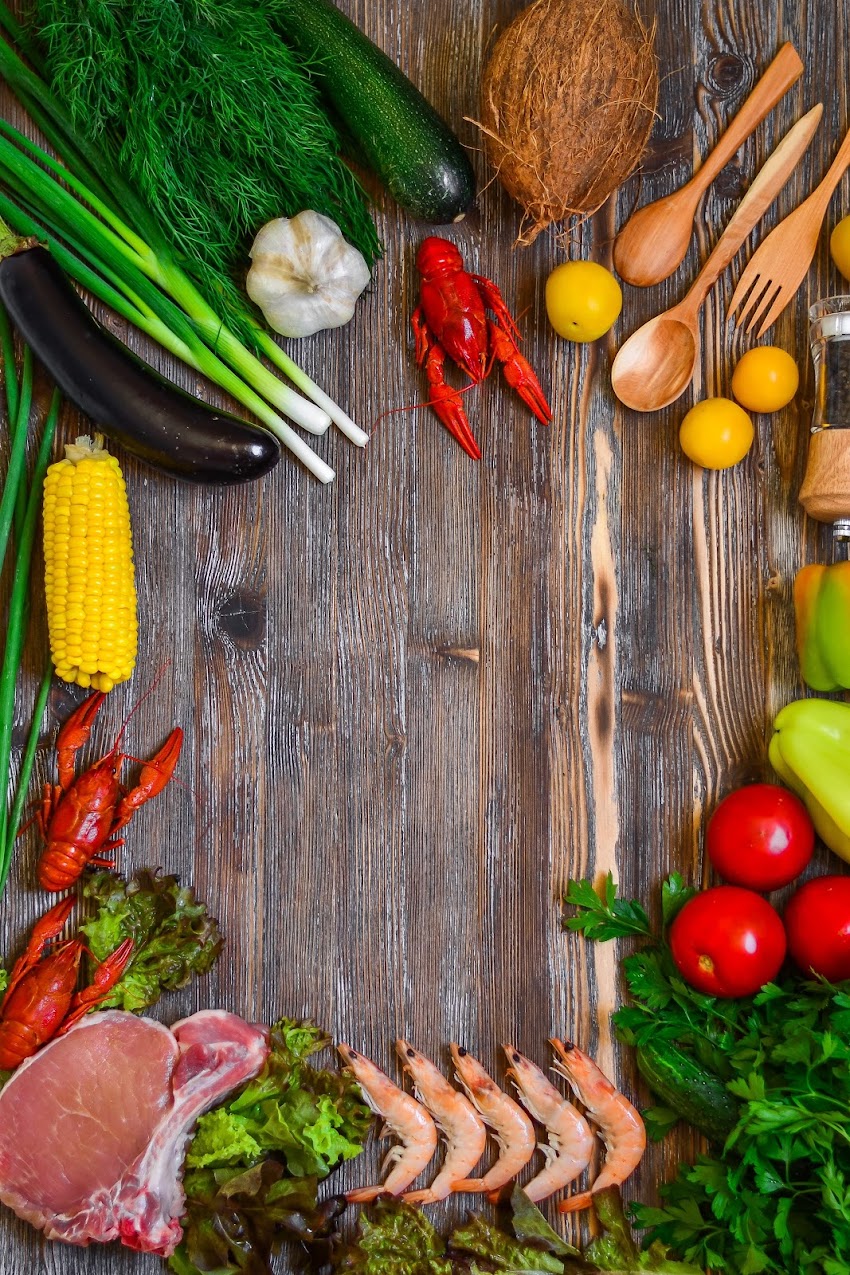 Vegetables and Tomatoes on Cutting Board Vegetables and Tomatoes on Cutting Board