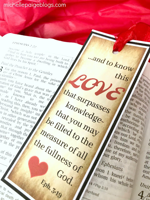 Eph 3:19 Printable Bookmark @michellepaigeblogs.com