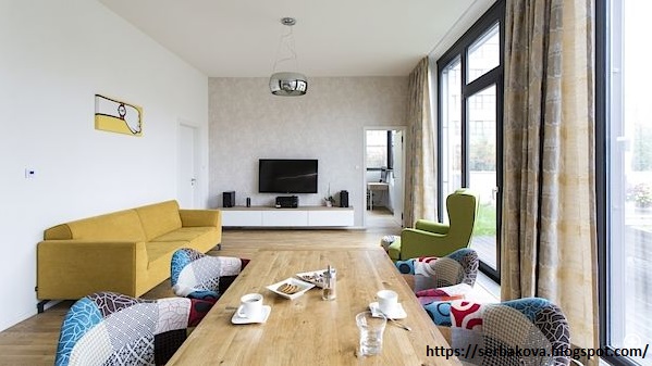 Дизайн интерьера трехкомнатной квартиры - есть место для работы и уединения
