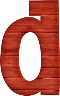 Abecedario Rojo de Madera. Red Wooden Alphabet.