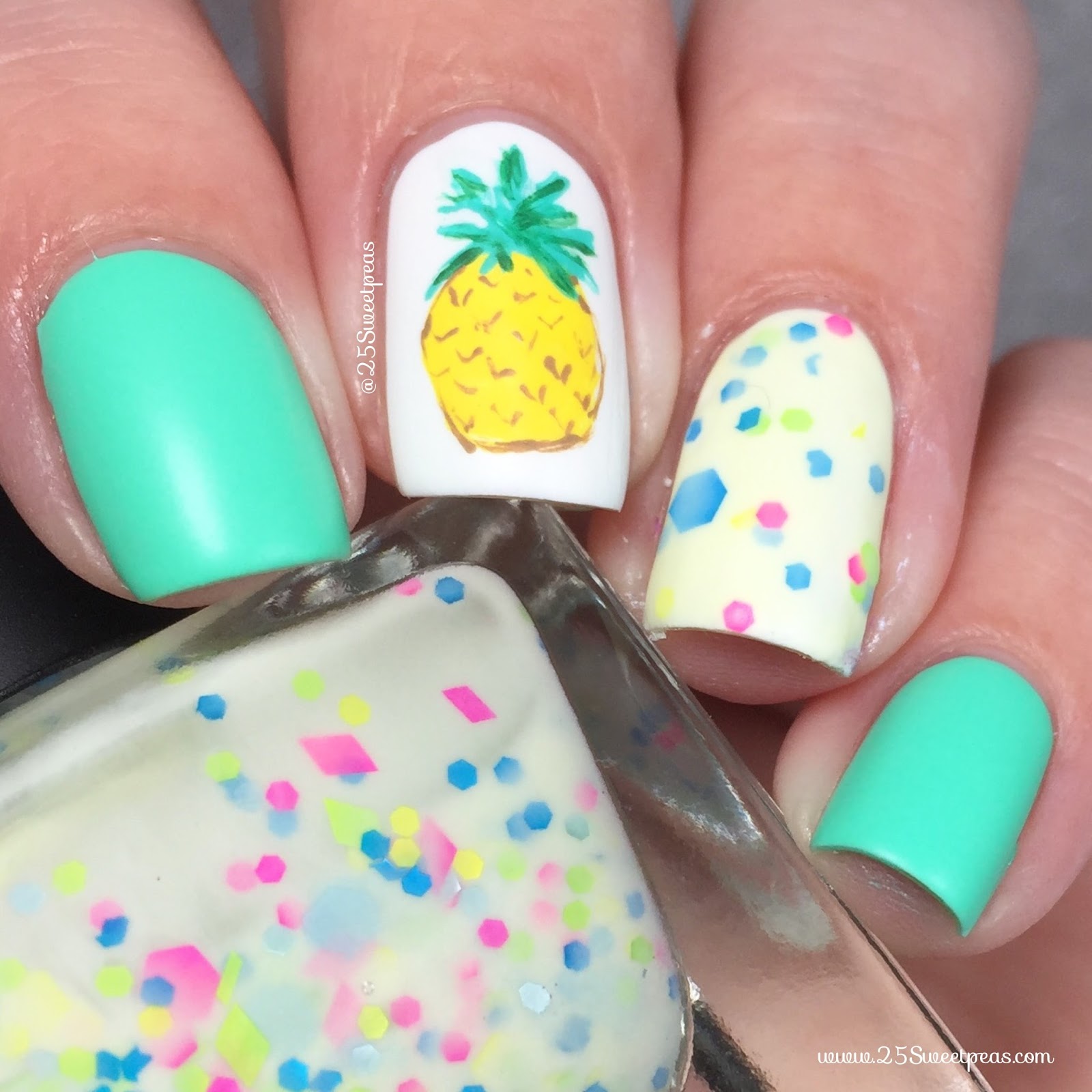Summer Ready Pineapple Nails 25 Sweetpeas