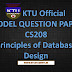 Model Question Paper for Principles of Database Design CS208
