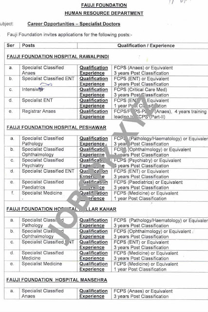 Fauji Foundation Jobs 2019 Rawalpindi Fauji Foundation Jobs 2019 Rawalpindi/Latest Hospital Jobs