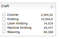 screen shot of Ravelry advanced search