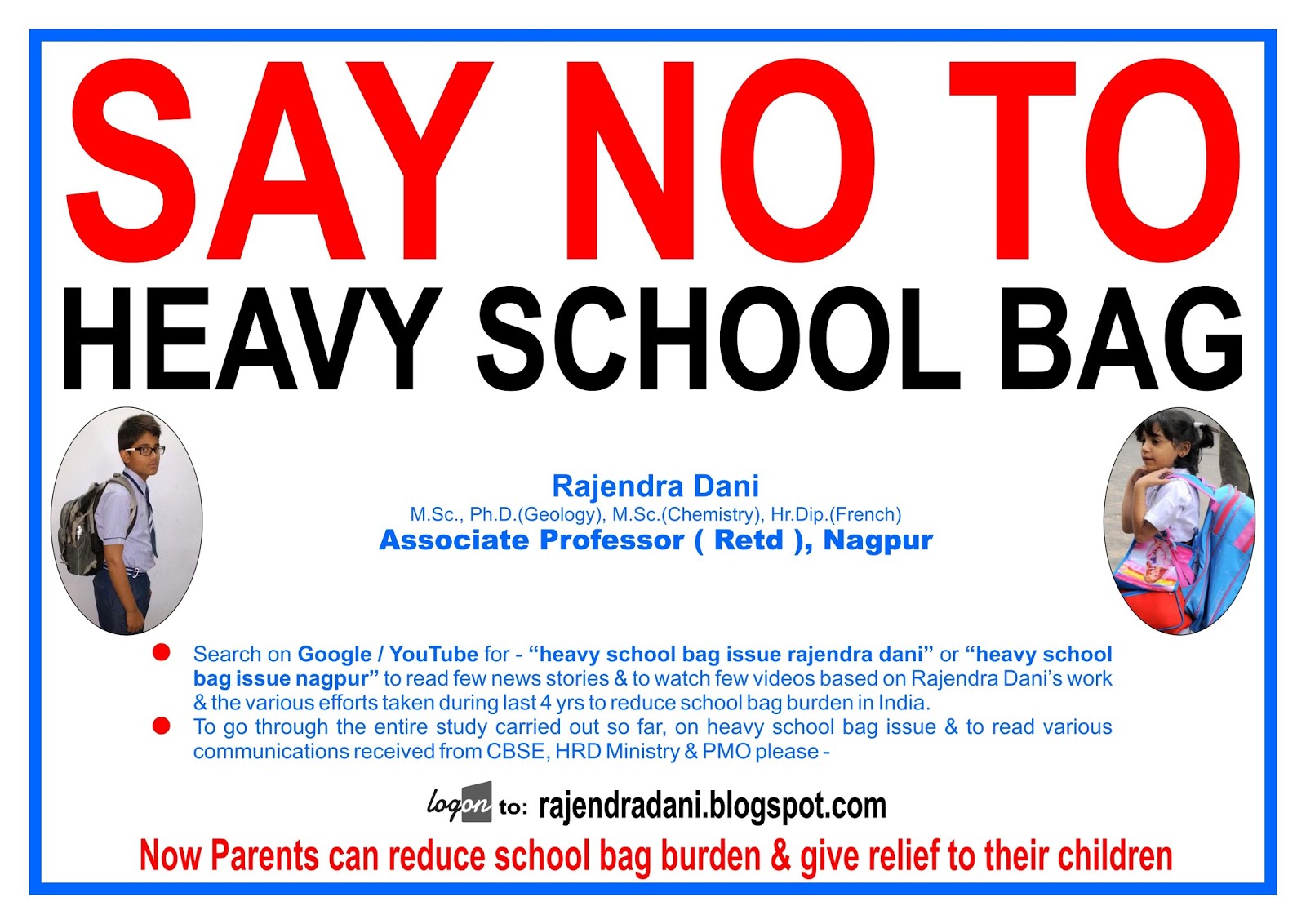 Heavy School Bags Dismissal of PIL on Heavy School Bag Issue A