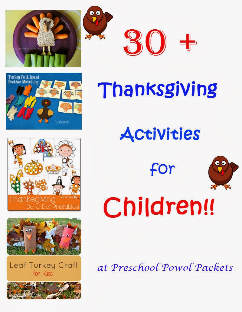30+ Thanksgiving Activities for Children!! Preschool Powol Packets