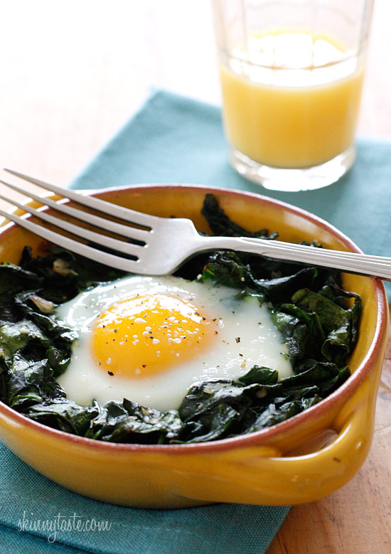 Recipes Baked Eggs with Wilted Baby Spinach