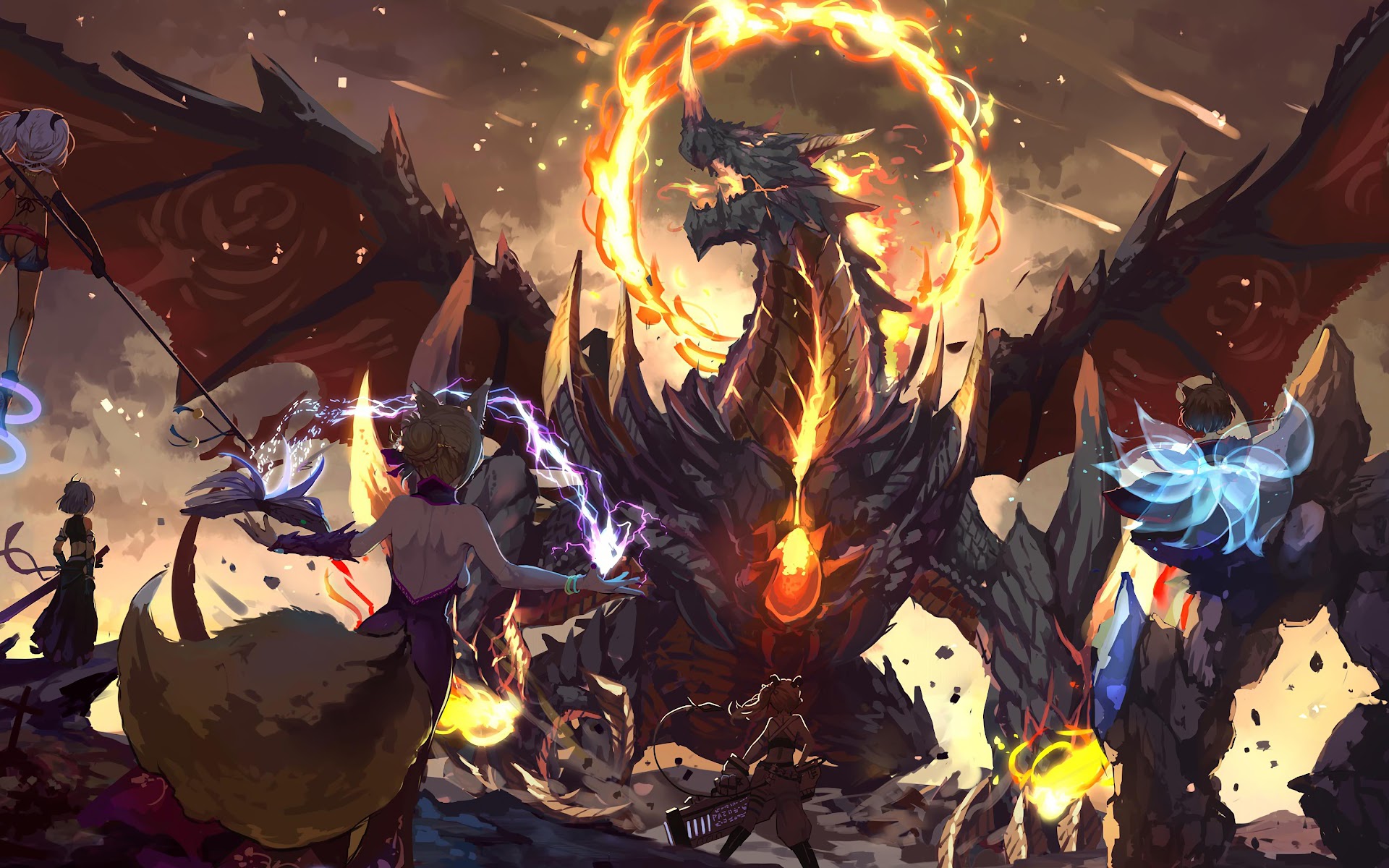 Dragon, Anime, Battle, 4K, 3840x2160, #8 Wallpaper PC Desktop