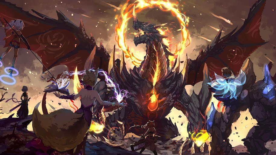 Dragon Anime Battle 4k 3840x2160 Wallpaper 8