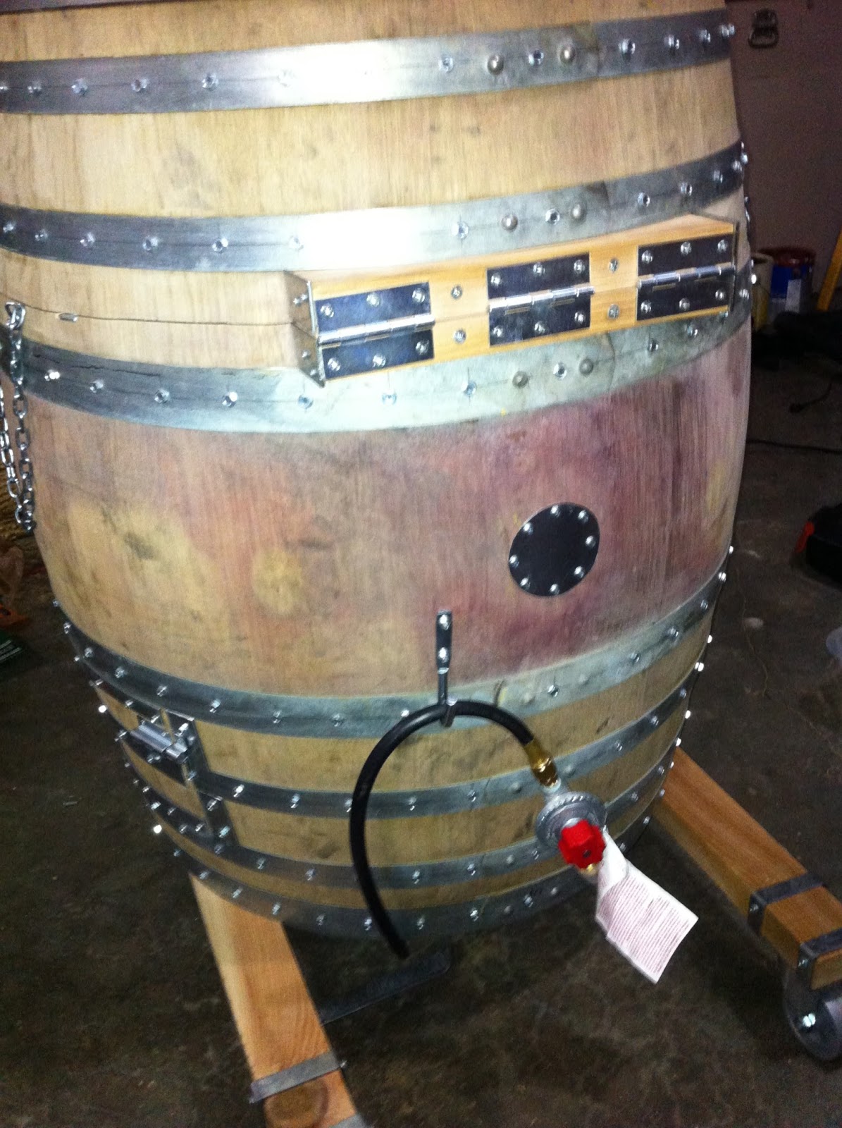 Wine Barrel Smoker Mounting and Piping the Burner