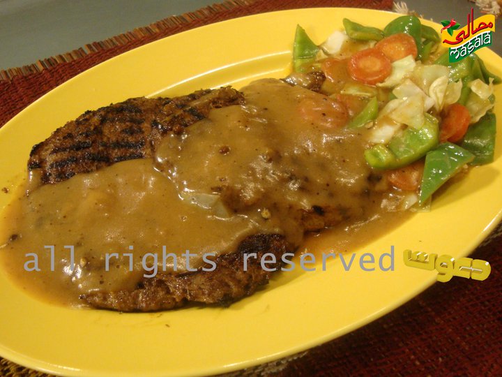 zaiqedarrecipes Beef Steak with Brown Sauce