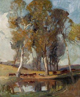 Sydney Long painting - Pastoral Landscape