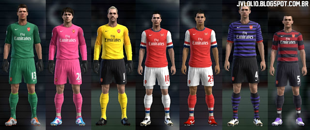 Kit do Arsenal Football Club 2012/13, Kitset do Arsenal 2012/13 para PES 2012 Download, Baixar Uniforme do Arsenal 2012/13 para PES 2012