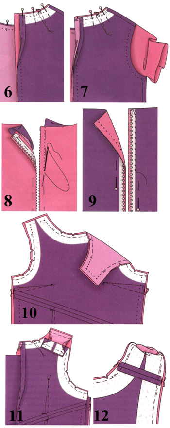 Обработка шлицы и разреза в изделиях с подкладкой