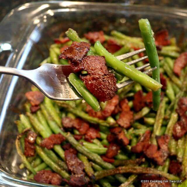 Diabetic Enjoying Food BAKED GREEN BEANS AND BACON