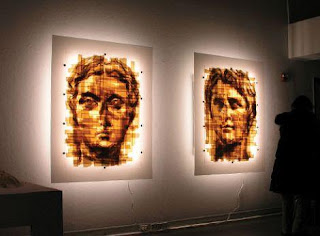 Arte con masking tape arte y reciclados-retratos