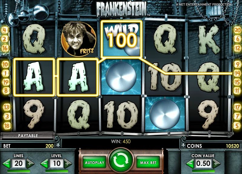 Frankenstein Video Slot Screen