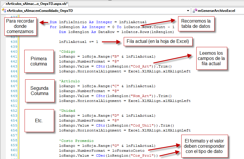 Método mGenerarArchivoExcel(): Formato de Datos Seleccionados - Generación de Reportes en Excel con eFactory ERP/CRM Método mGenerarArchivoExcel(): Formato de Datos Seleccionados - Generación de Reportes en Excel con eFactory ERP/CRM
