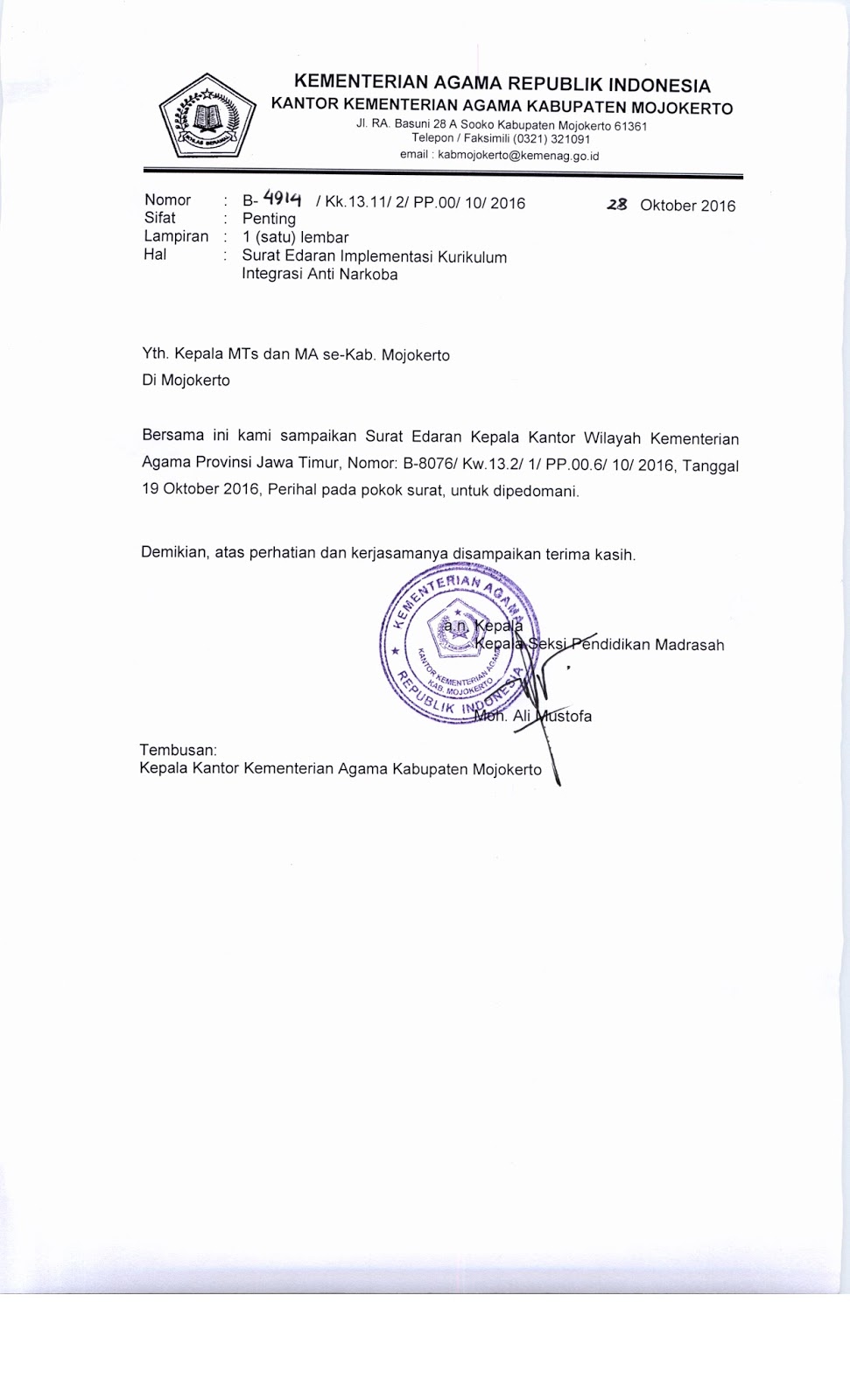 Pendma Kab. Mojokerto IMPLEMENTASI KURIKULUM INTEGRASI