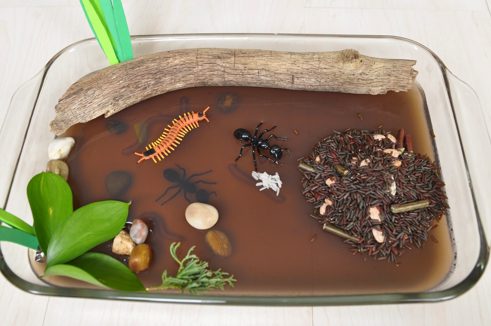 Creative Projects for Kids Insects in Soil Gelatin Sensory Bin