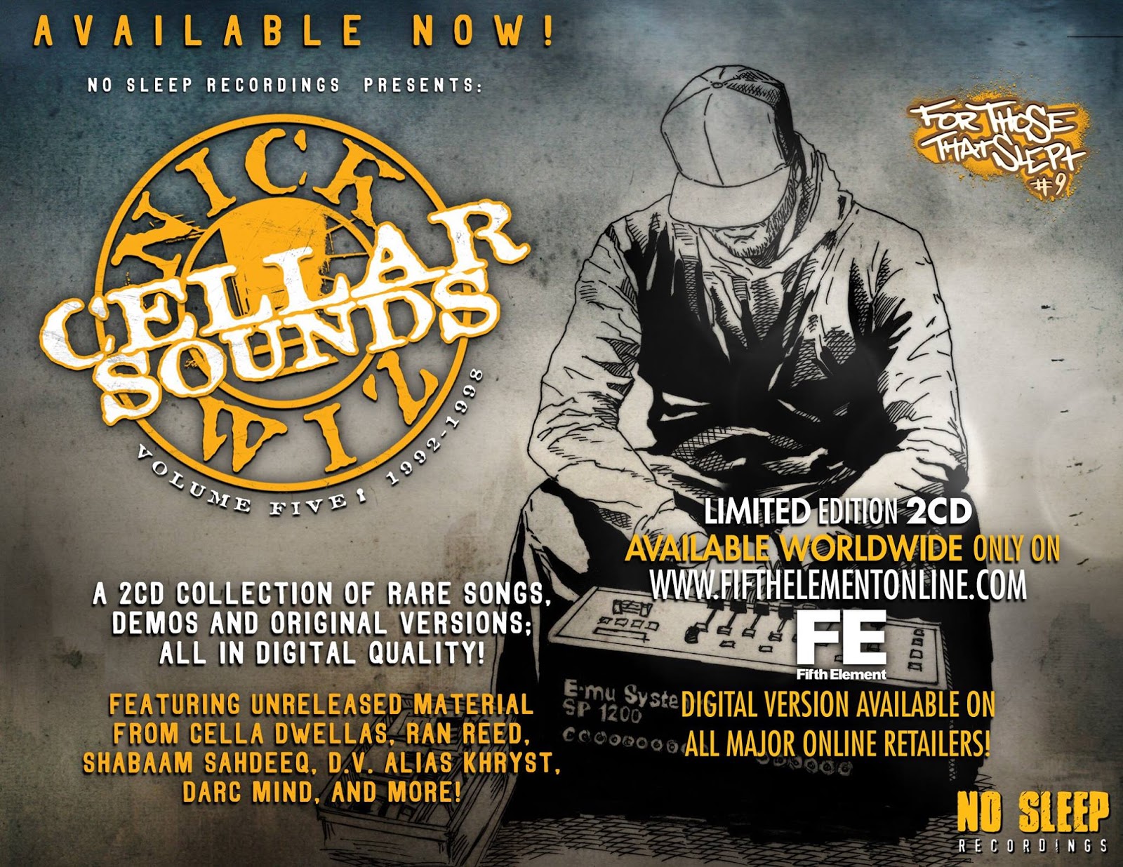 Hip-Hop Nostalgia: Nick Ciz 'Cellar Sounds' Vol. 5 (No Sleep Recordings)