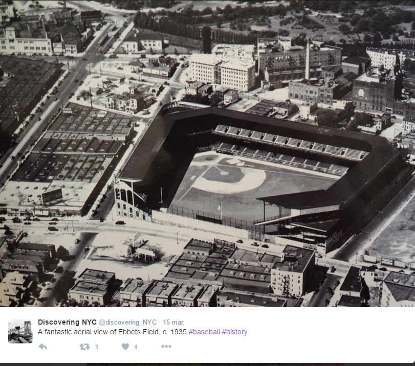 New York Ultimate A fantastic aerial view of Ebbets Field