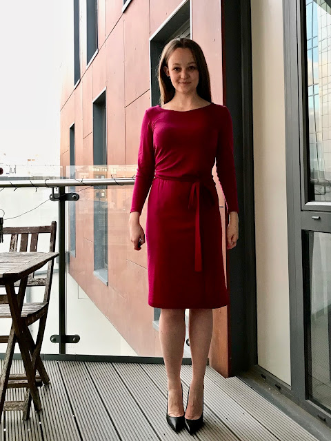 Diary of a Chain Stitcher: Named Kielo Wrap Dress in Fuchsia Merino Jersey from The Fabric Store