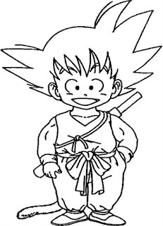 Mewarnai Gambar Pahlawan Belajar Son Goku Tokoh Utama Anime Jepang