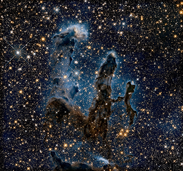 Pillars of Creation in the Infrared