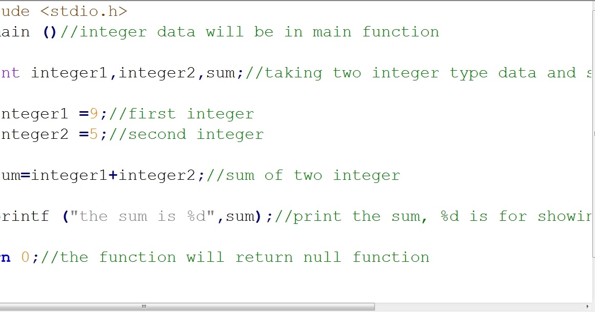 Programming Passion: C Programming- The Sum