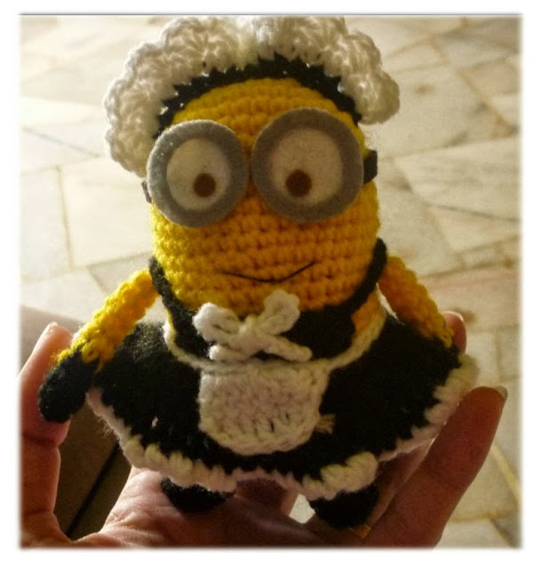 Despicable Me crochet minion amigurumi doll Phil pattern idea gift cute french maid 